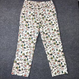 LL Bean Pajama Pants L large Lounge Wear Hiking Trees Camping